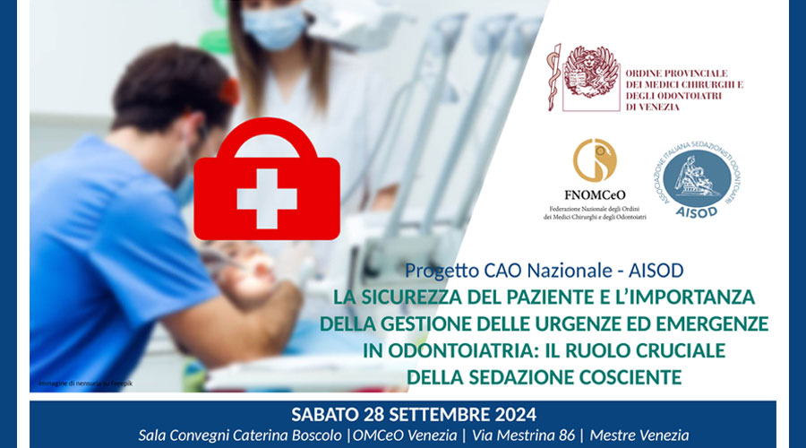 Clicca per accedere all'articolo "La Sicurezza del paziente e l’importanza della gestione delle urgenze ed emergenze in odontoiatria: il Ruolo Cruciale della Sedazione Cosciente"_Progetto CAo nazionale / AISOD_28 Settembre 2024