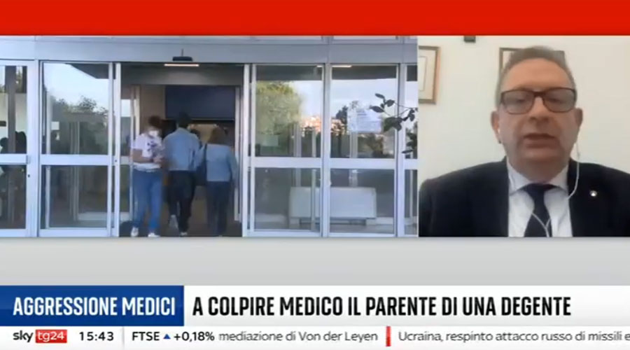 Clicca per accedere all'articolo Aggressioni al personale sanitario, Leoni a Sky Tg24: «Gli ospedali devono tornare luoghi sicuri»