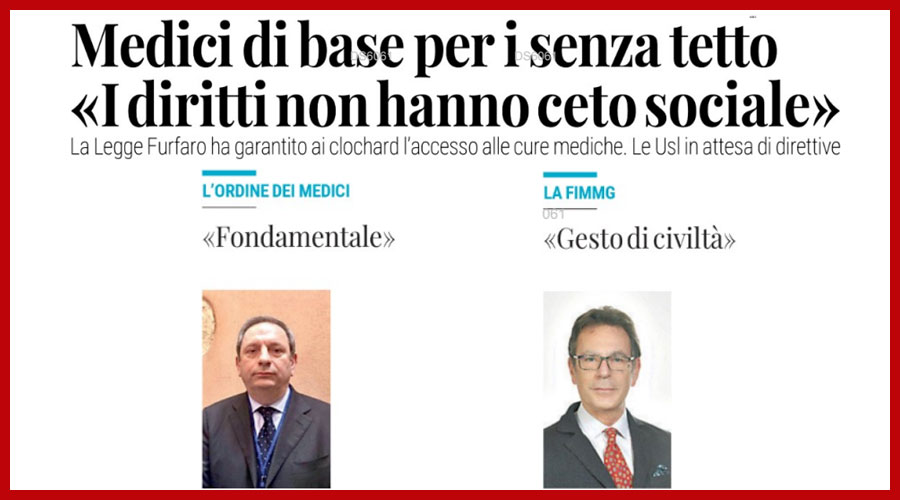 Clicca per accedere all'articolo Medici di famiglia per i senza tetto, Leoni: «Fondamentale per la loro salute e per quella di tutti»