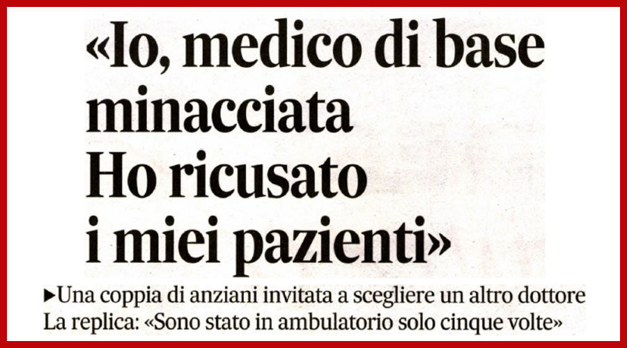 Clicca per accedere all'articolo Medico di famiglia ricusa paziente. Leoni: «Si può chiedere l'intervento dell'Ordine»